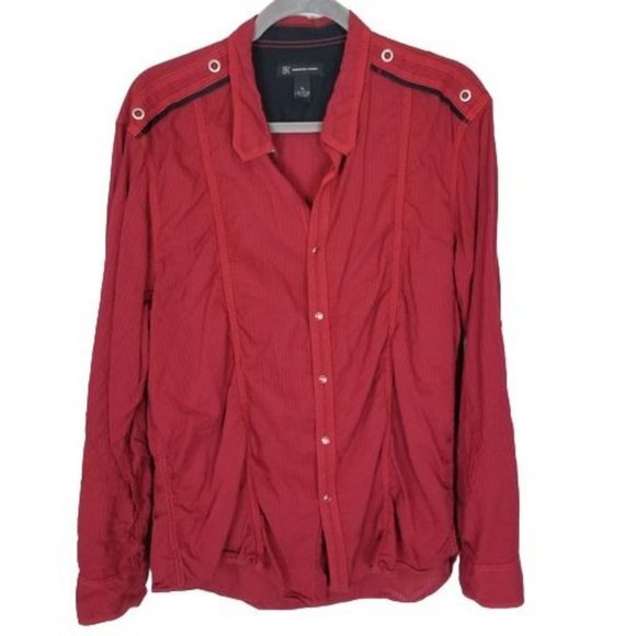 Chemise Homme INC International Concepts - Manches Longues Noir Rayures Argent - Taille S - Occasion Très Bon État